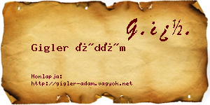 Gigler Ádám névjegykártya